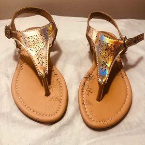 Beautiful rose gold sandals for the fashionista